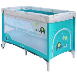 Detská cestovná postieľka Baby Mix Sloníky, blue